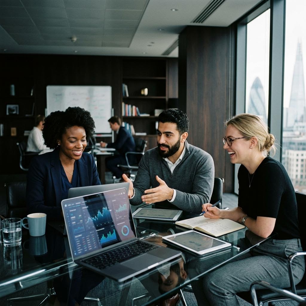 Entwickler- und Analystenteam im Besprechungsraum